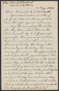 Sacco-Vanzetti Case Records, 1920-1928. Correspondence. Bartolomeo Vanzetti to Mrs. Alice Stone Blackwell, August 4, 1924. Box 39, Folder 41, Harvard Law School Library, Historical & Special Collections