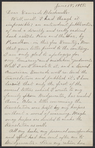 Sacco-Vanzetti Case Records, 1920-1928. Correspondence. Bartolomeo Vanzetti to Mrs. Alice Stone Blackwell, June 18, 1925. Box 39, Folder 58, Harvard Law School Library, Historical & Special Collections