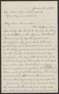 Sacco-Vanzetti Case Records, 1920-1928. Correspondence. Bartolomeo Vanzetti to Mrs. Alice Stone Blackwell, June 21, 1925. Box 39, Folder 59, Harvard Law School Library, Historical & Special Collections