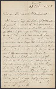 Sacco-Vanzetti Case Records, 1920-1928. Correspondence. Bartolomeo Vanzetti to Mrs. Alice Stone Blackwell, October 27, 1925. Box 39, Folder 67, Harvard Law School Library, Historical & Special Collections