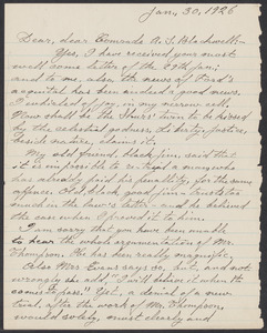 Sacco-Vanzetti Case Records, 1920-1928. Correspondence. Bartolomeo Vanzetti to Mrs. Alice Stone Blackwell, January 30, 1926. Box 39, Folder 72, Harvard Law School Library, Historical & Special Collections