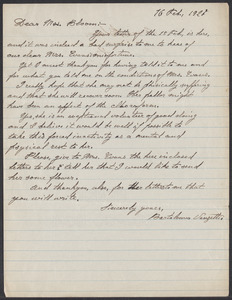 Sacco-Vanzetti Case Records, 1920-1928. Correspondence. Bartolomeo Vanzetti to Mrs. Anna Bloom, February 16, 1927. Box 39, Folder 98, Harvard Law School Library, Historical & Special Collections