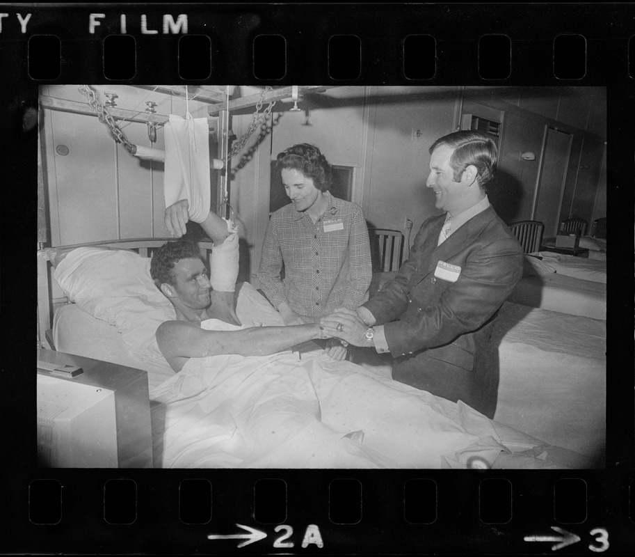 Patient and visitors at VA facility in West Roxbury