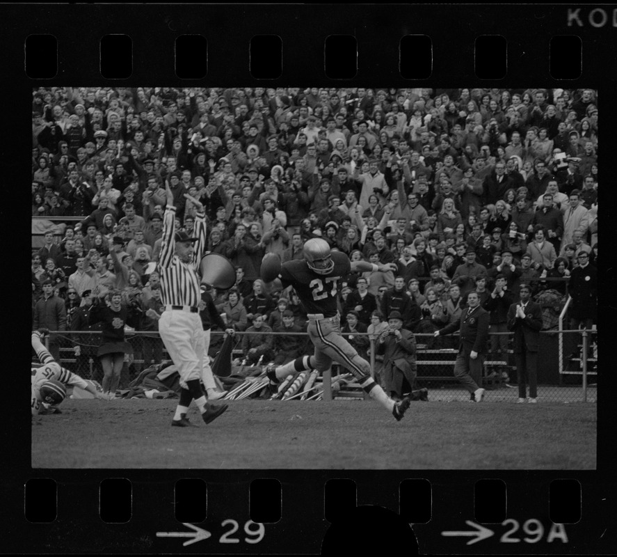 Boston College's Dave Bennett scoring a touchdown against Holy Cross