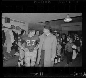 Boston College football player Dave Bennett and coach Joe Yukica