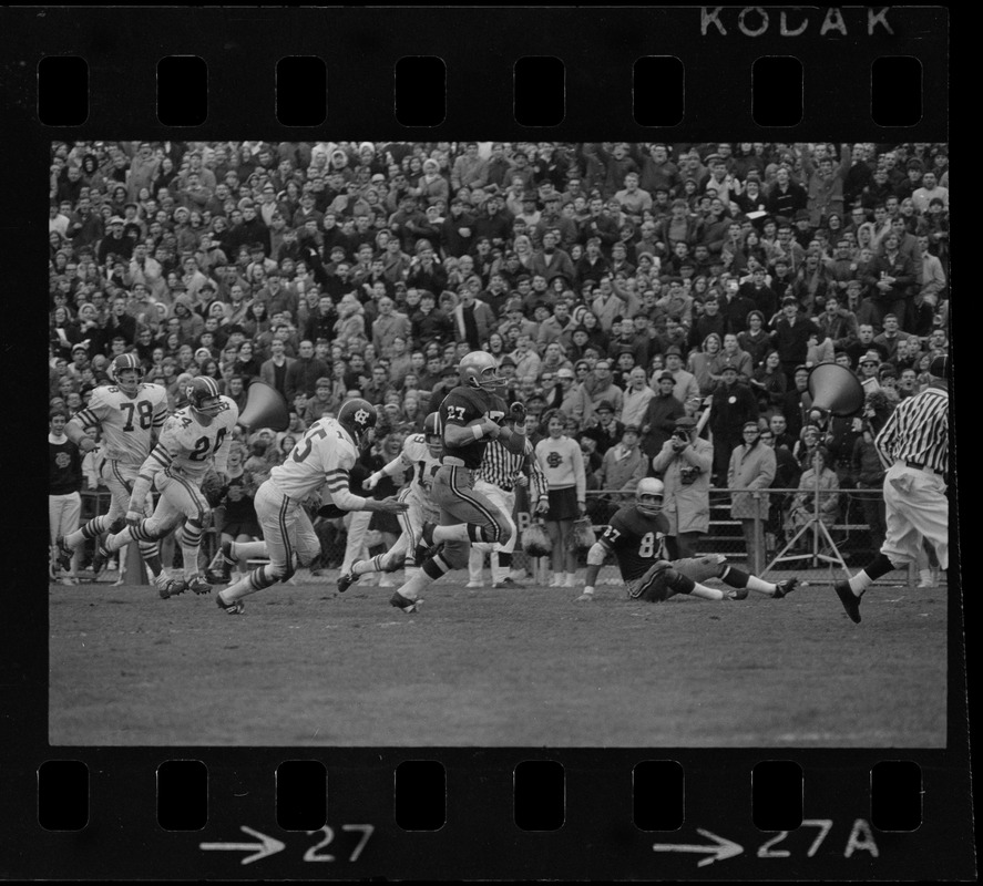 Boston College football player Dave Bennett in game against Holy Cross