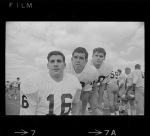 Boston College football players Joe Marzetti, Mike Fallon, and Gary Andrachik