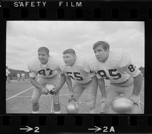 Boston College football players Barry Gallup, Dick Kroner, and Steve Kives