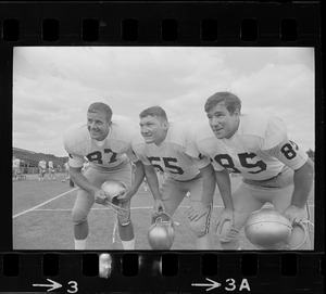 Boston College football players Barry Gallup, Dick Kroner, and Steve Kives