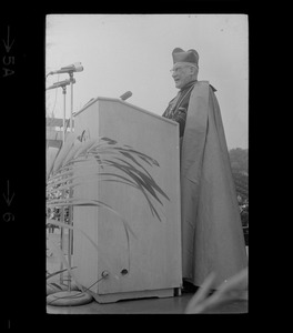 Richard Cardinal Cushing speaking at Boston College commencement