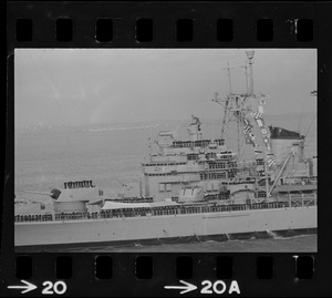 U. S. S. Boston arrives at South Boston Naval shipyard