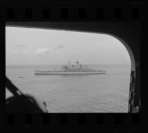 U. S. S. Boston arrives at South Boston Naval shipyard