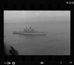 U. S. S. Boston arrives at South Boston Naval shipyard