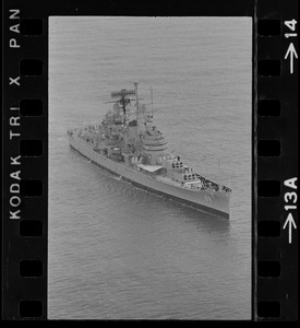 U. S. S. Boston arrives at South Boston Naval shipyard