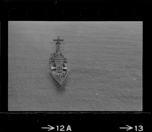 U. S. S. Boston arrives at South Boston Naval shipyard