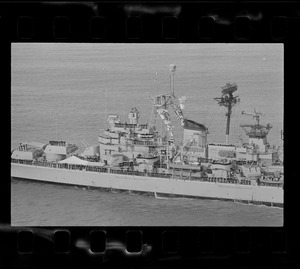 U. S. S. Boston arrives at South Boston Naval shipyard