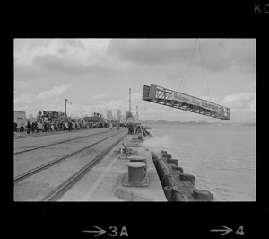 U. S. S. Boston arrives at South Boston Naval shipyard