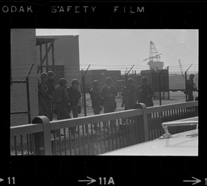 Soldiers at Boston Army Base during anti-war protest