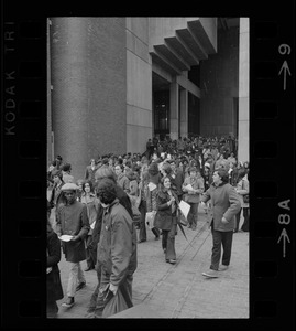 Demonstration by Boston high school students at City Hall