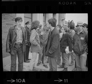 Demonstration by Boston high school students at South Boston High School