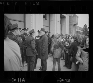 Demonstration by Boston high school students at South Boston High School