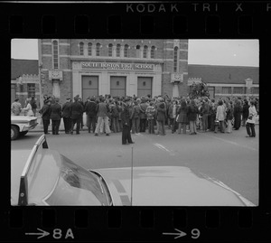 Demonstration by Boston high school students at South Boston High School
