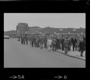 Demonstration by Boston high school students at South Boston High School