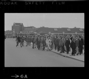 Demonstration by Boston high school students at South Boston High School