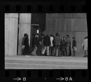 Demonstration by Boston high school students at City Hall