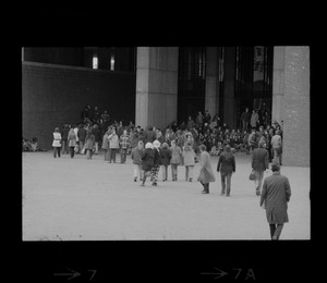 Demonstration by Boston high school students at City Hall