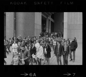 Demonstration by Boston high school students at City Hall