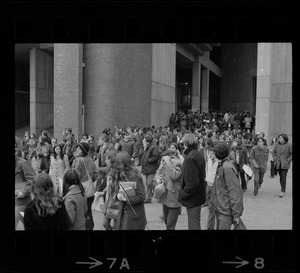 Demonstration by Boston high school students at City Hall