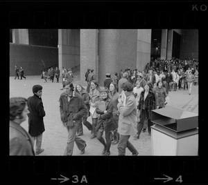 Demonstration by Boston high school students at City Hall