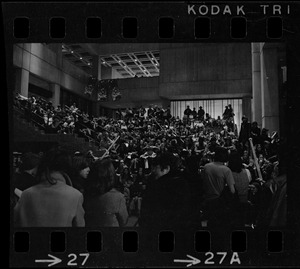 Demonstration by Boston high school students at City Hall