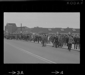 Demonstration by Boston high school students at South Boston High School