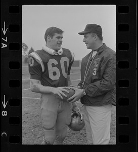 Boston College football player Gary Andrachik and coach Joe Yukica