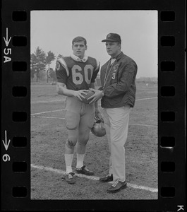Boston College football player Gary Andrachik and coach Joe Yukica