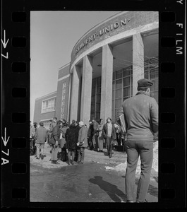 Protesters outside UMASS Amherst Student Union