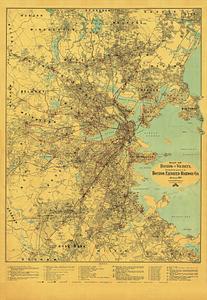 Map of Boston and vicinity, showing tracks operated by the Boston Elevated Railway Co. January, 1910
