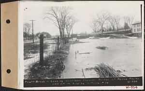 Pratt Brook, looking upstream towards bridge at Barre Plains, Barre, Mass., 11:45 AM, Mar. 12, 1936