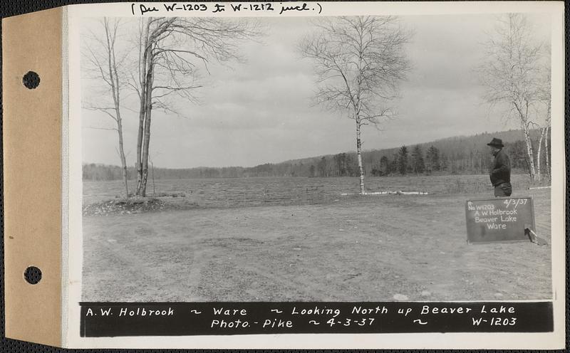 A.W. Holbrook, looking north up Beaver Lake, Ware, Mass., Apr. 3, 1937