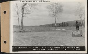 A.W. Holbrook, looking north up Beaver Lake, Ware, Mass., Apr. 3, 1937