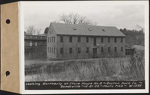 Looking northerly at storehouse no. 8, Boston Duck Co., Bondsville, Palmer, Mass., Dec. 21, 1939