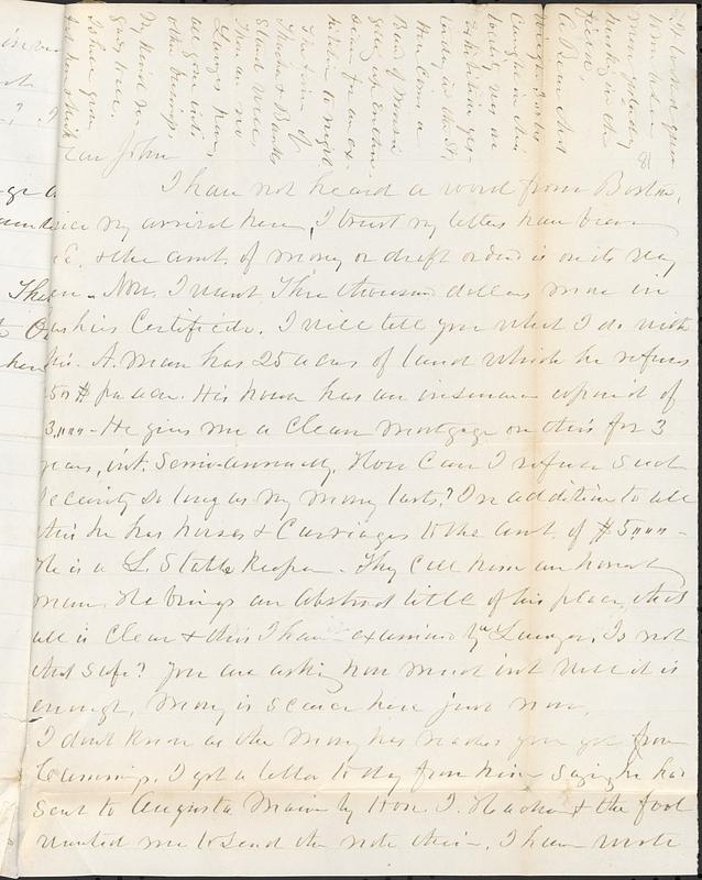 Letter from Zadoc Long to John D. Long, 1871