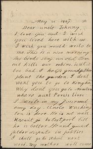Letter from Zadoc Long III to John D. Long, May 25, 1867