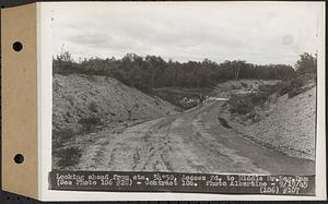 Contract No. 106, Improvement of Access Roads, Middle and East Branch Regulating Dams, and Quabbin Reservoir Area, Hardwick, Petersham, New Salem, Belchertown, looking ahead from Sta. 34+50 to Middle Branch Regulating Dam, Belchertown, Mass., Sep. 19, 1945