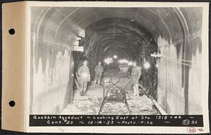 Contract No. 20, Coldbrook-Swift Tunnel, Barre, Hardwick, Greenwich, Quabbin Aqueduct, looking east at Sta. 1318+44, Hardwick, Mass., Dec. 14, 1933