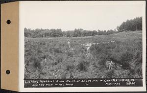 Contract No. 49, Excavating Diversion Channels, Site of Quabbin Reservoir, Dana, Hardwick, Greenwich, looking north at area north of Shaft 11A, Hardwick, Mass., Aug. 26, 1936