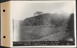 Contract No. 51, East Branch Baffle, Site of Quabbin Reservoir, Greenwich, Hardwick, east branch baffle, looking southeast from Sta. 13+00, Hardwick, Mass., May 20, 1936