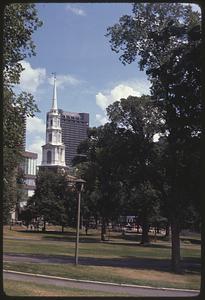 Boston Common, Park Street Church steeple in background